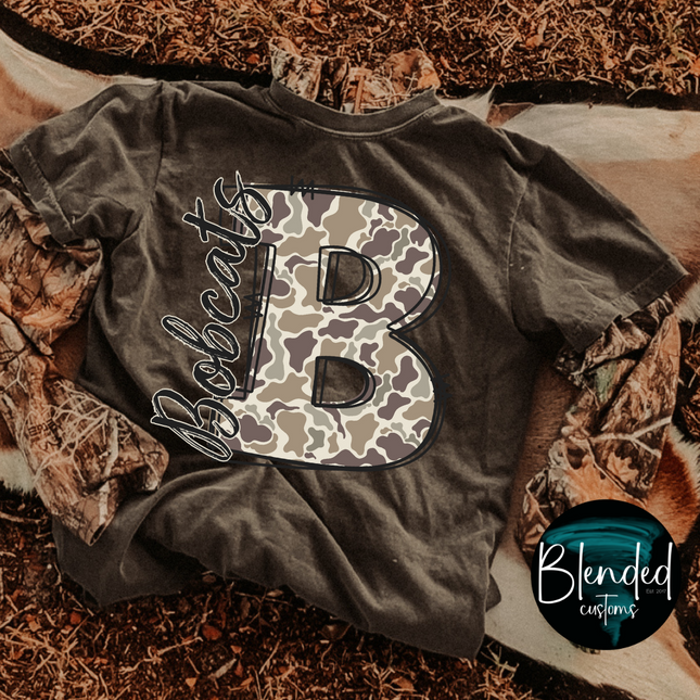 Camo Mascot Large Letter DTF Transfer