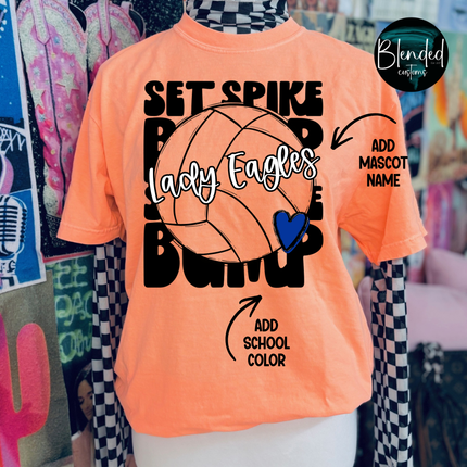 Stacked Set Spike Bump Mascot DTF Transfer