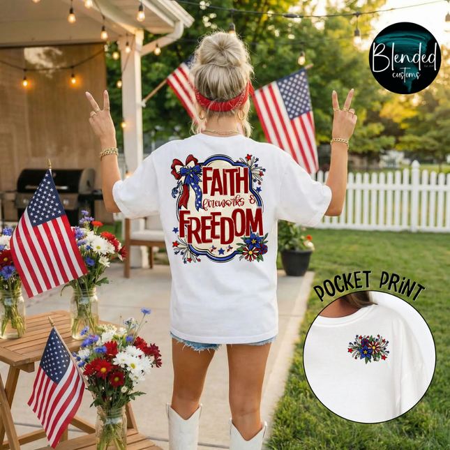 Faith Freedom Fireworks DTF Transfer