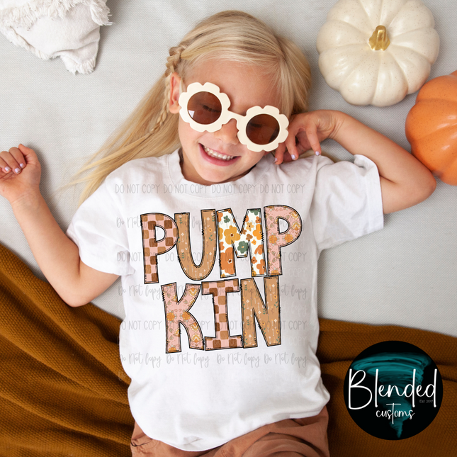 Pumpkin Word Art Stacked DTF Transfer