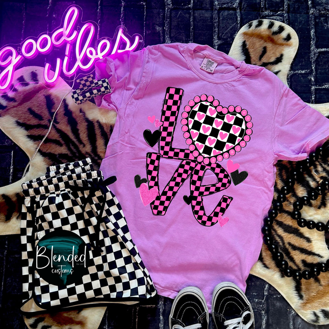 CHECKERED LOVE  DTF Transfer