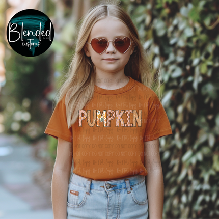 Pumpkin Word Art DTF Transfer
