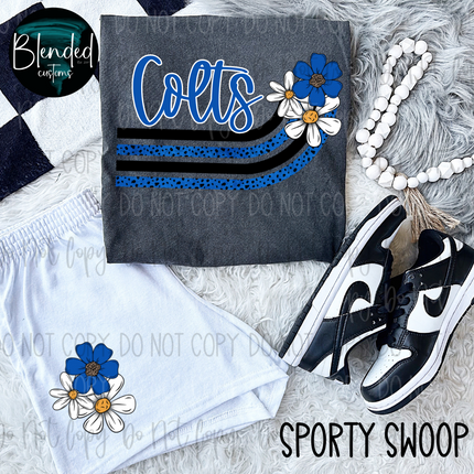 Custom Sporty Swoop DTF Transfer - Custom Transfer TAT 24-48 Hours