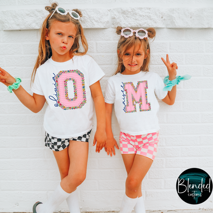 Prepster Pink Floral Name Letter DTF Transfer