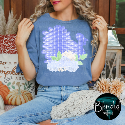 Blue Hydrangea Turkey DTF Transfer