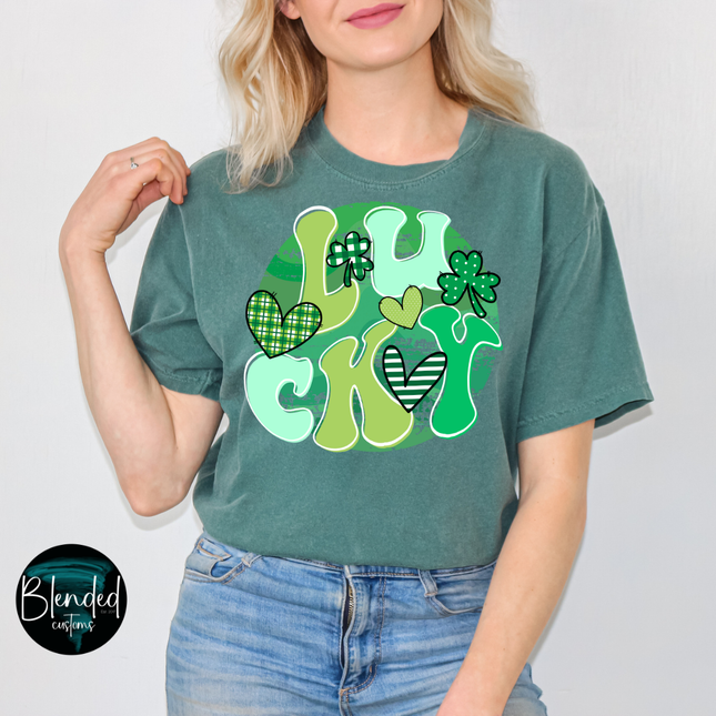 Lucky Green Round DTF Transfer