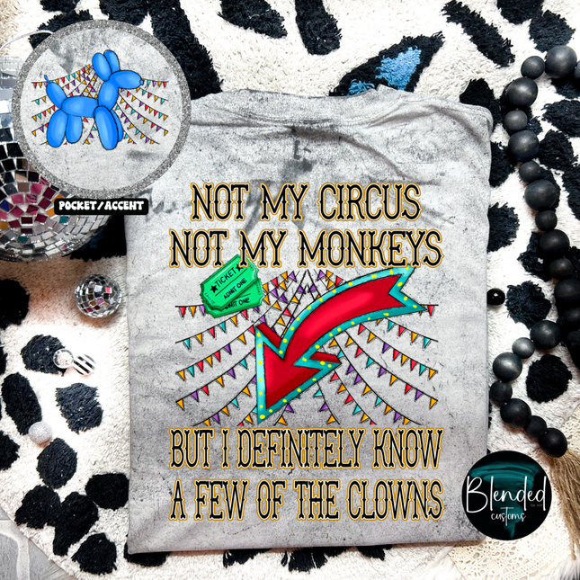 Not My Circus Not My Monkeys DTF Transfer