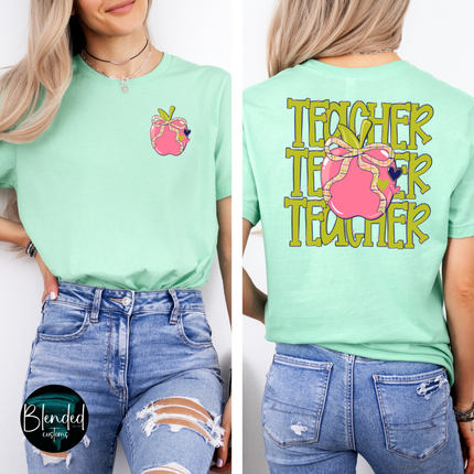 Lime Green Stacked Teacher DTF Transfer
