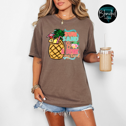 Sun Sand and A Drink DTF Transfer