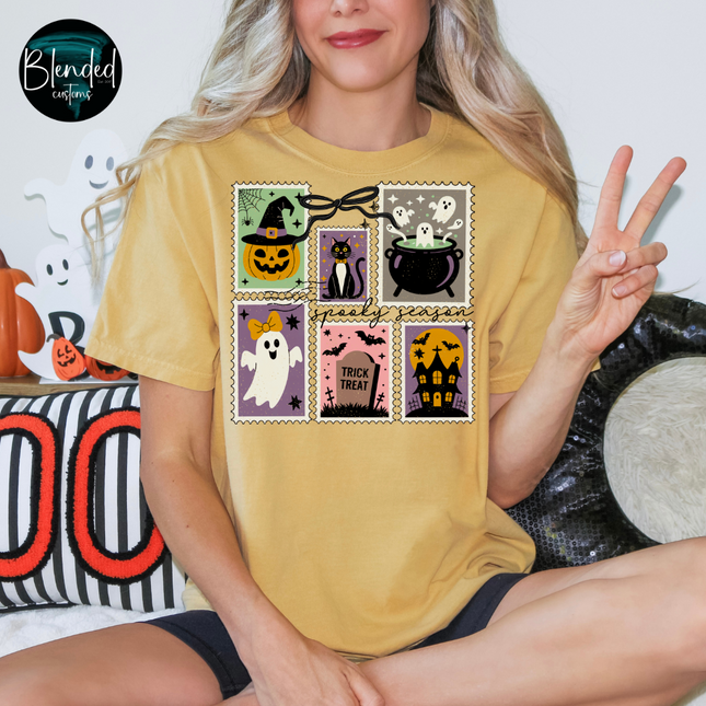 Vintage Halloween Stamps DTF Transfer