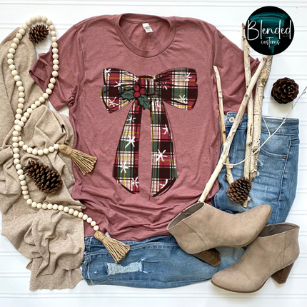 Vintage Christmas Bow DTF Transfer