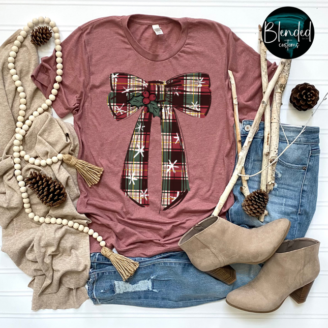 Vintage Christmas Bow DTF Transfer