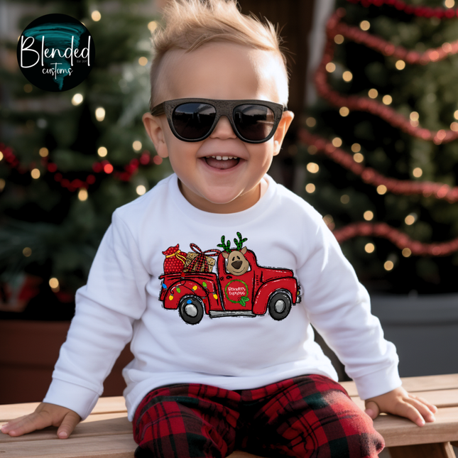 Reindeer Express Truck DTF Transfer