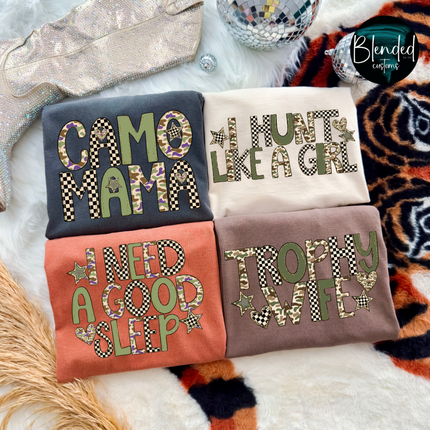 Camo Hunting Phrases DTF Transfer