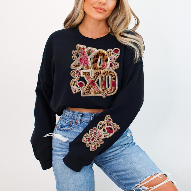 Leopard Valentine's Faux Patch w/ Sleeve DTF Transfer