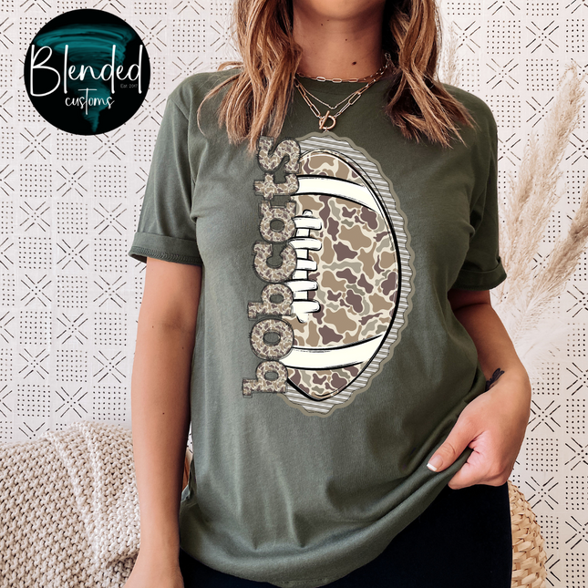 Sideways Camo Mascot Football DTF Transfer