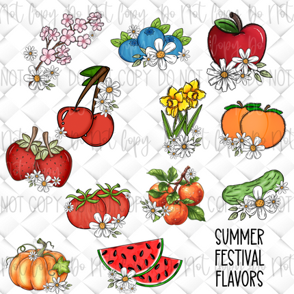 Summer Festival Front Back DTF Transfer