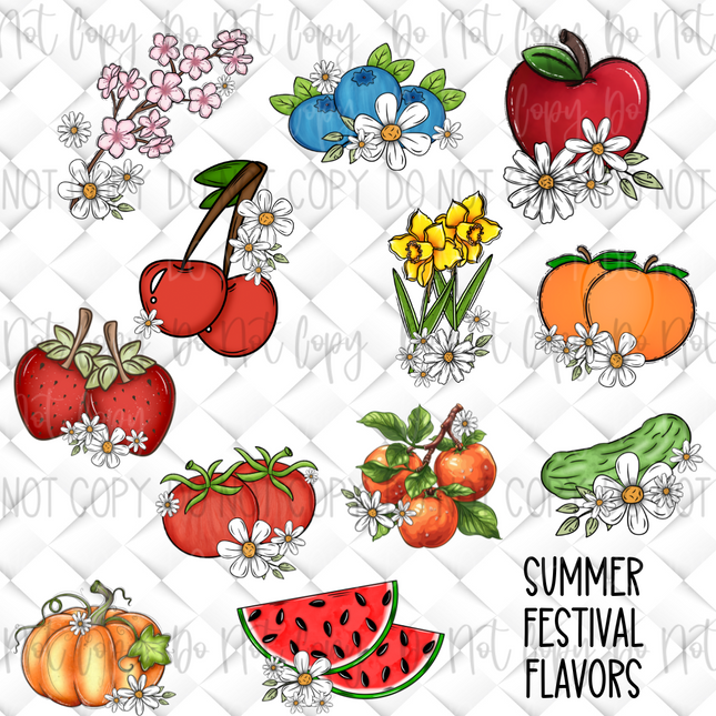 Summer Festival Front Back DTF Transfer