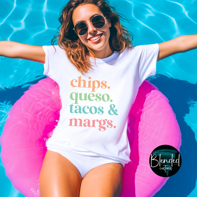 Chips Queso Tacos Margs DTF Transfer