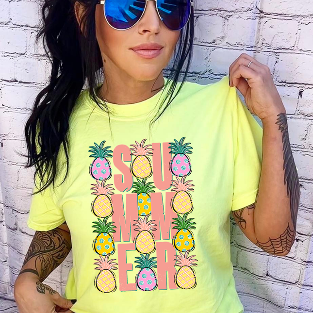 Summer Stacked Pineapples DTF Transfer