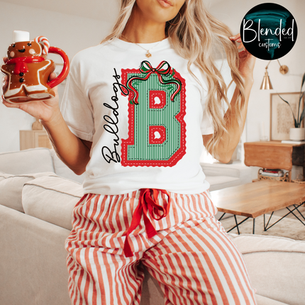 Christmas Bold Letter Mascot DTF Transfer - Custom Transfer TAT 24-48 Hours