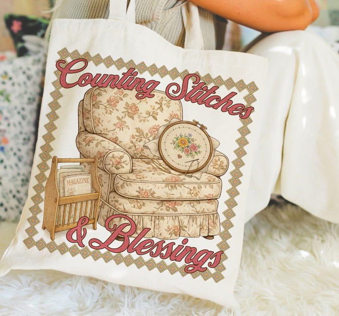 Counting Stitches and Blessings DTF Transfer