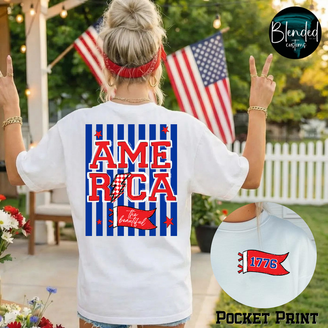 America The Beautiful Stripes DTF Transfer