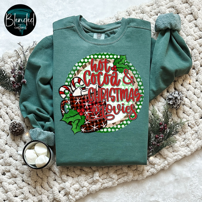 Hot Cocoa and Christmas Movies DTF Transfer