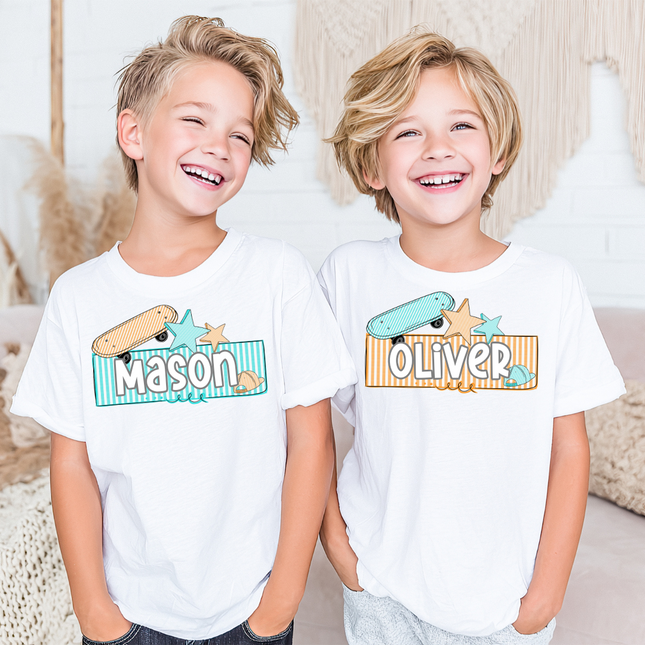 Kid's Seersucker Name Frames DTF Transfer - Custom Transfer TAT 24-48 Hours