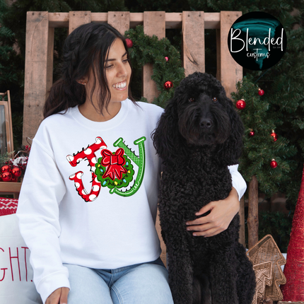 Joy Christmas Wreath DTF Transfer