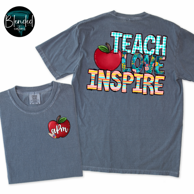 Teach Love Inspire Monogram DTF Transfer