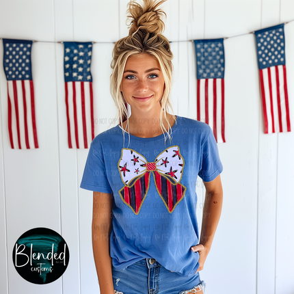 Patriotic Bow DTF Transfer