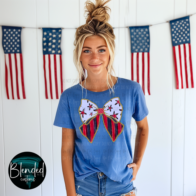 Patriotic Bow DTF Transfer