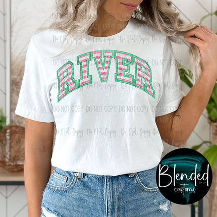 River Faux Applique DTF Transfer