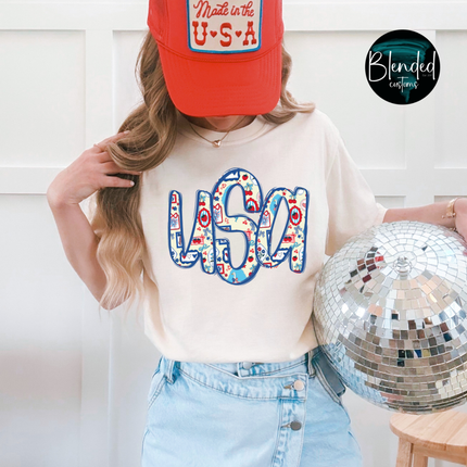 USA Monogram DTF Transfer