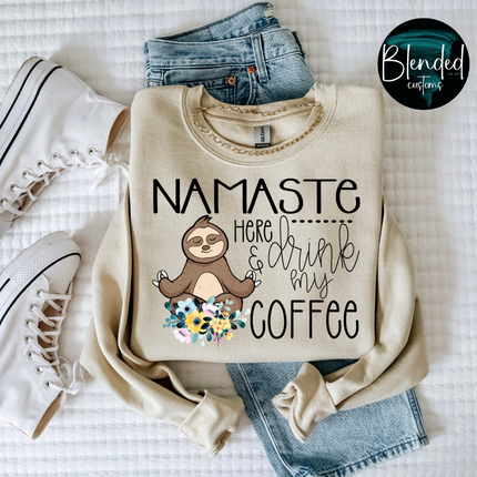 Nameste and Coffee DTF Transfer