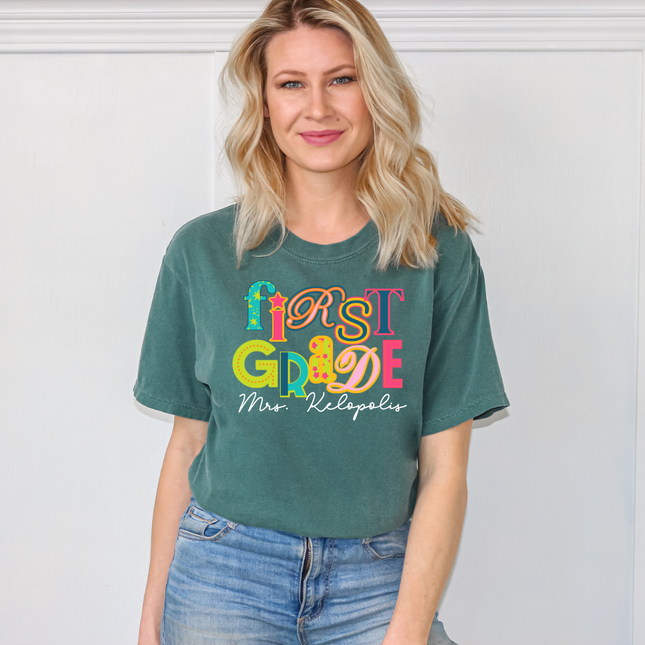 Quirky Neon Grade Level Custom DTF Transfer