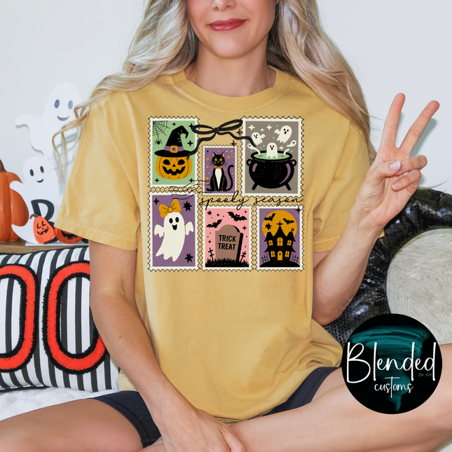 Vintage Halloween Stamps DTF Transfer