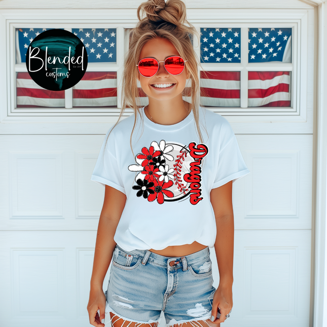 Sports Ball and Flowers DTF Transfer