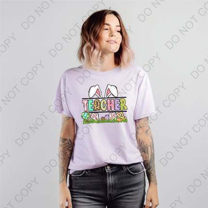 Bunny Teacher DTF Transfer