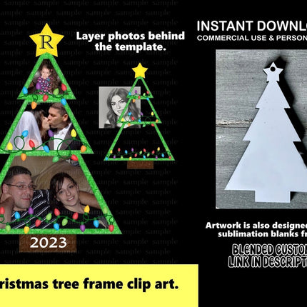 SugarPie Studios Christmas Tree Frame Blank - Set of 10