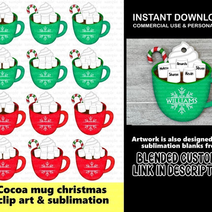 SugarPie Studios Marshmallow Hot Chocolate Mug Blank - Set of 10