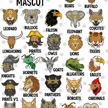 Mascot Head Name DTF Transfer