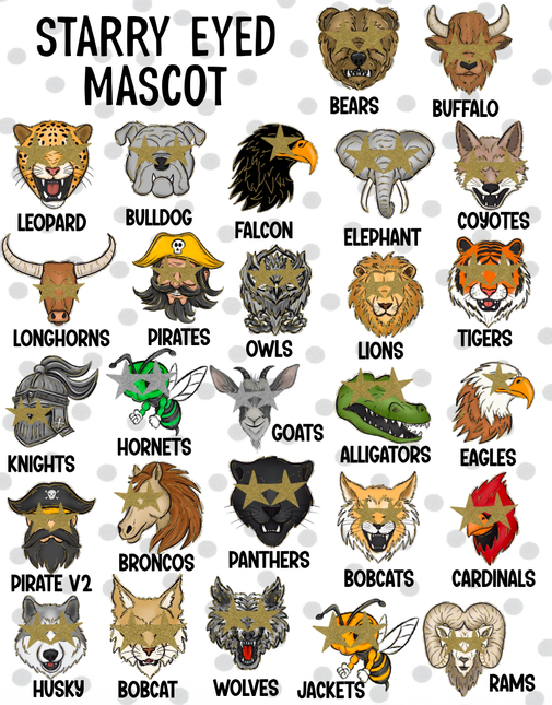 Mascot Head Name DTF Transfer