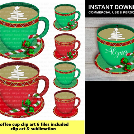 SugarPie Studios Christmas Coffee Blank - Set of 10