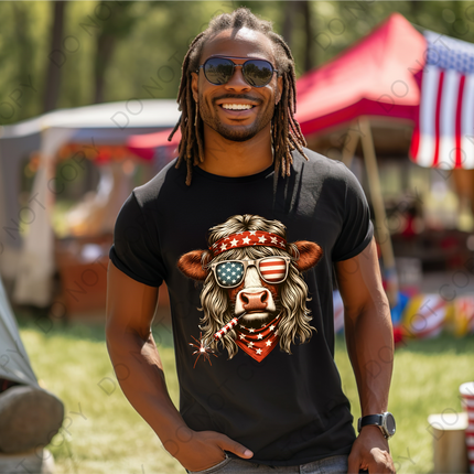 Patriotic Cow Direct to Film Transfer