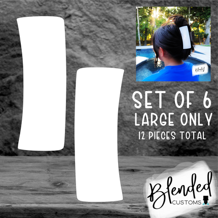 Large Hair Clip Sublimation Blank - Set of 6