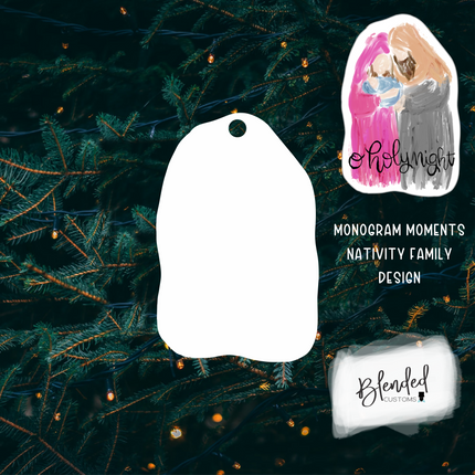 MM Nativity Family Sublimation Christmas Ornament - 10 Pack Special