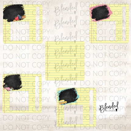 Chalk Board Notebook Post It Note Holder PNG Download