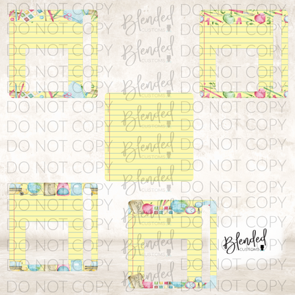 School Bordered Notebook Post It Note Holder PNG Download